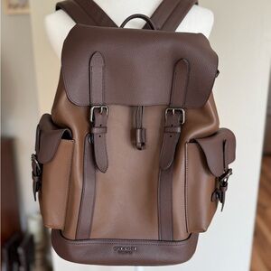 Coach Brown Leather Drawstring Backpack